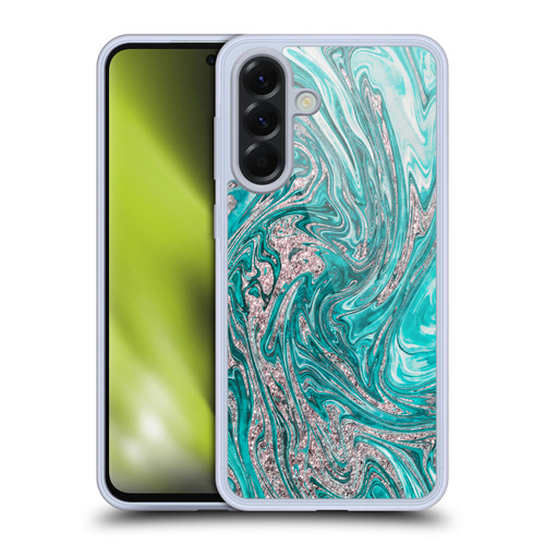 LebensArt Geo Liquid Marble Glamour Teal Soft Gel Case for Samsung Galaxy A56 5G