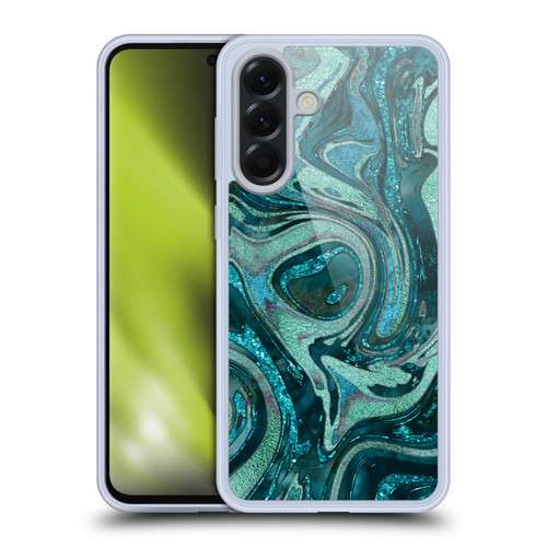 LebensArt Geo Liquid Marble Midnight Green Soft Gel Case for Samsung Galaxy A56 5G