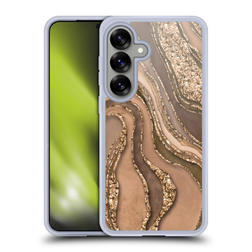 LebensArt Glamour Patterns Crystal Marble Amber Soft Gel Case for Samsung Galaxy S25 & MagSafe