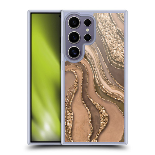 LebensArt Glamour Patterns Crystal Marble Amber Soft Gel Case for Samsung Galaxy S25 Ultra & MagSafe