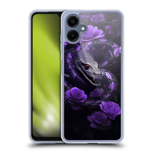 LebensArt Jungle Plants And Animals Snake Purple Soft Gel Case for Samsung Galaxy A06 4G / 5G