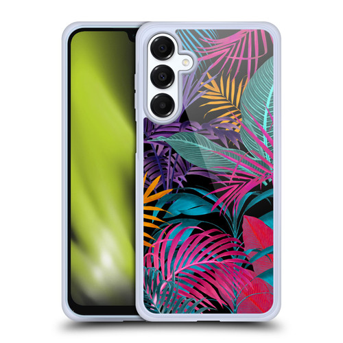 LebensArt Jungle Plants And Animals Palm Leaves Black Soft Gel Case for Samsung Galaxy A16 5G & MagSafe