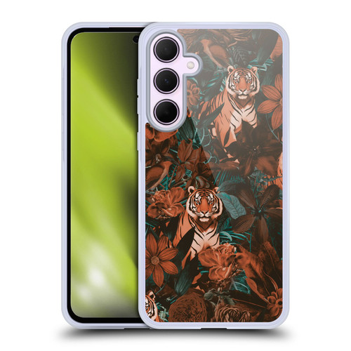 LebensArt Jungle Plants And Animals Fancy Opulence Tiger Soft Gel Case for Samsung Galaxy A35 5G
