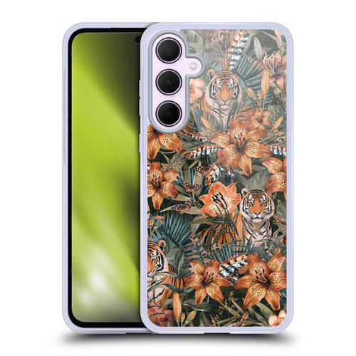 LebensArt Jungle Plants And Animals Opulence Tiger Soft Gel Case for Samsung Galaxy A35 5G