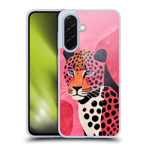LebensArt Jungle Plants And Animals Cheetah Pink Watercolor Soft Gel Case for Samsung Galaxy A36 5G