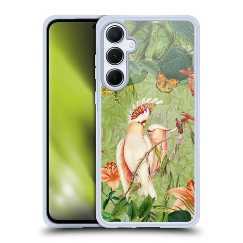 LebensArt Jungle Plants And Animals Cockatoos And Butterflies Soft Gel Case for Samsung Galaxy A55 5G