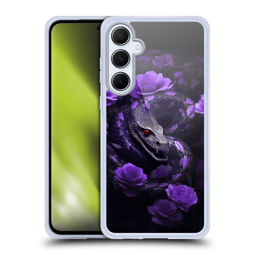 LebensArt Jungle Plants And Animals Snake Purple Soft Gel Case for Samsung Galaxy A55 5G