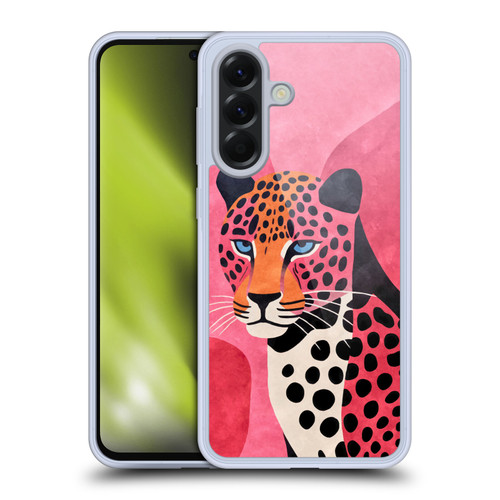 LebensArt Jungle Plants And Animals Cheetah Pink Watercolor Soft Gel Case for Samsung Galaxy A56 5G