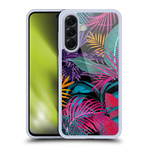 LebensArt Jungle Plants And Animals Palm Leaves Black Soft Gel Case for Samsung Galaxy A56 5G