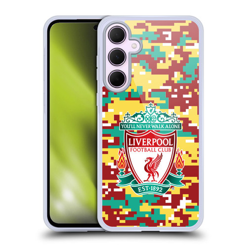 Liverpool Football Club Crest & Liverbird Patterns 1 Digital Camouflage Soft Gel Case for Samsung Galaxy A35 5G