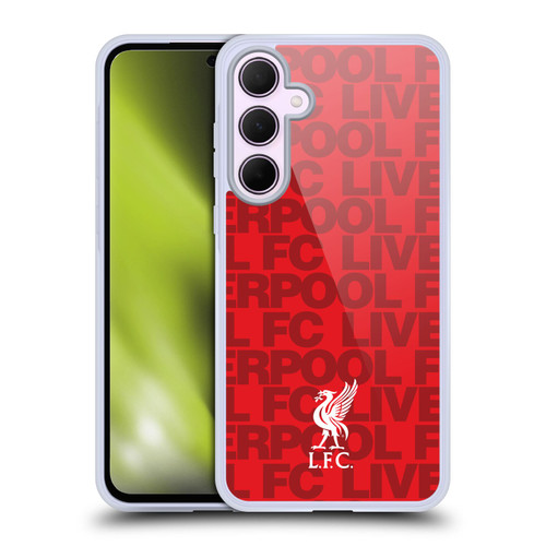 Liverpool Football Club Crest & Liverbird Patterns 1 Red Soft Gel Case for Samsung Galaxy A35 5G