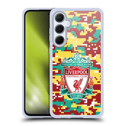 Liverpool Football Club Crest & Liverbird Patterns 1 Digital Camouflage Soft Gel Case for Samsung Galaxy A55 5G