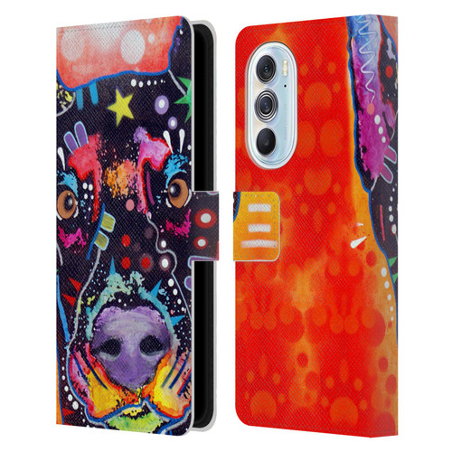 Dean Russo Dogs 3 Doberman Leather Book Wallet Case Cover For Motorola Edge X30