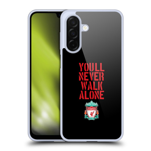 Liverpool Football Club Crest You'Ll Never Walk Alone Stencil Black Soft Gel Case for Samsung Galaxy A26 5G