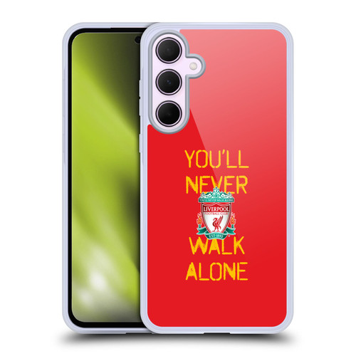Liverpool Football Club Crest You'Ll Never Walk Alone Spraypaint Red Soft Gel Case for Samsung Galaxy A35 5G