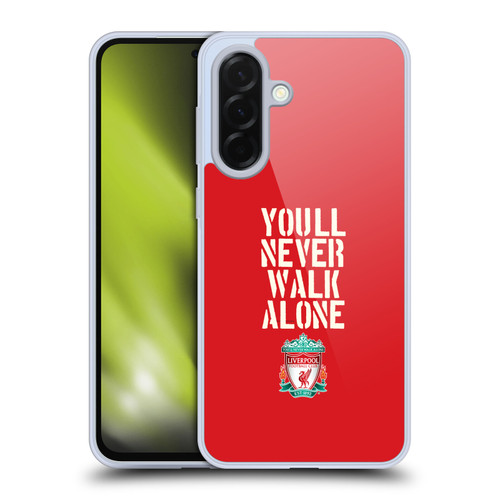 Liverpool Football Club Crest You'Ll Never Walk Alone Stencil Red Soft Gel Case for Samsung Galaxy A36 5G