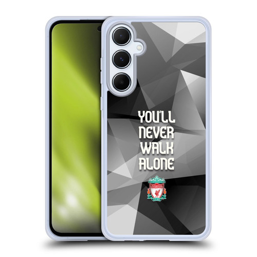 Liverpool Football Club Crest You'Ll Never Walk Alone Grey Geo Plain Soft Gel Case for Samsung Galaxy A55 5G