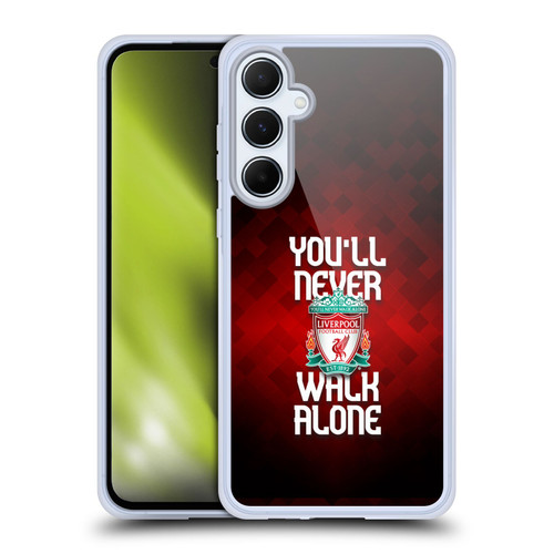 Liverpool Football Club Crest You'Ll Never Walk Alone Red Pixel Plain Soft Gel Case for Samsung Galaxy A55 5G