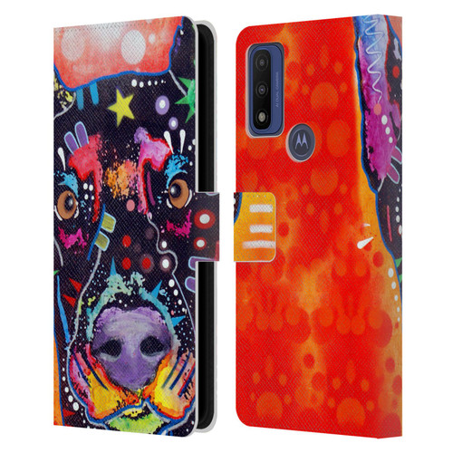 Dean Russo Dogs 3 Doberman Leather Book Wallet Case Cover For Motorola G Pure