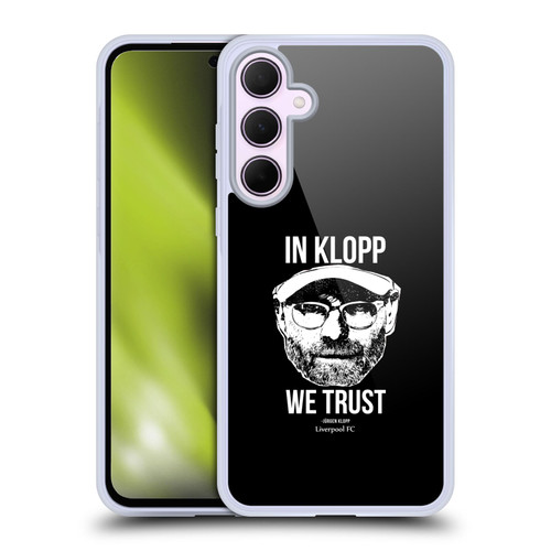 Liverpool Football Club Jurgen Klopp Illustrations Full Face Black Soft Gel Case for Samsung Galaxy A35 5G