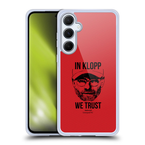 Liverpool Football Club Jurgen Klopp Illustrations Full Face Red Soft Gel Case for Samsung Galaxy A55 5G