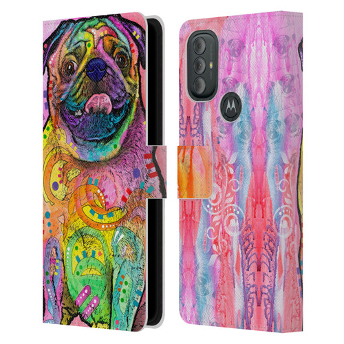 Dean Russo Dogs 3 Pug Leather Book Wallet Case Cover For Motorola Moto G10 / Moto G20 / Moto G30