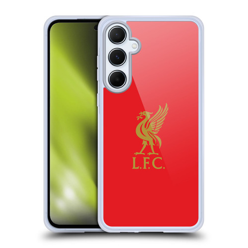 Liverpool Football Club Liver Bird Gold Logo On Red Soft Gel Case for Samsung Galaxy A55 5G