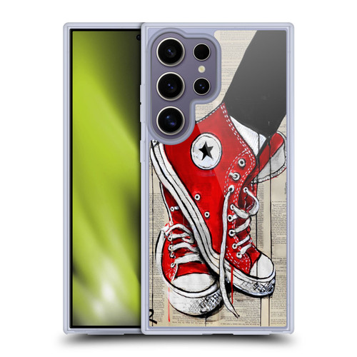 LouiJoverArt Red Ink Shoes Soft Gel Case for Samsung Galaxy S25 Ultra & MagSafe