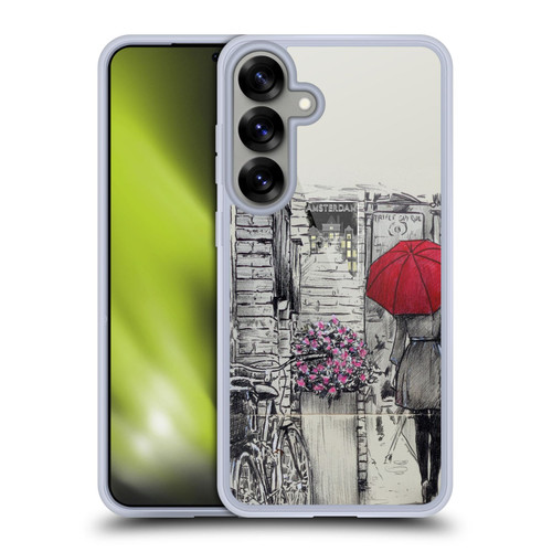 LouiJoverArt Red Ink Amsterdam Walk Soft Gel Case for Samsung Galaxy S25+ & MagSafe