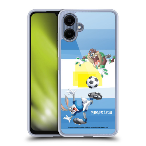 Looney Tunes Flag Graphics Argentina Taz & Bugs Bunny Soft Gel Case for Samsung Galaxy A06 4G / 5G