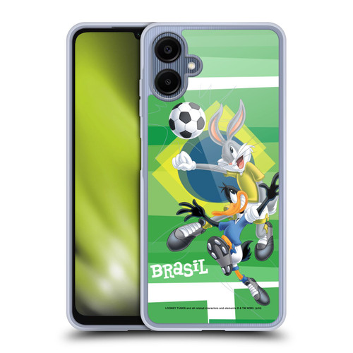 Looney Tunes Flag Graphics Brazil Bugs Bunny & Daffy Soft Gel Case for Samsung Galaxy A06 4G / 5G