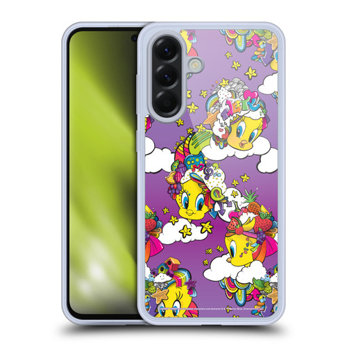 Looney Tunes Patterns Tweety Purple Soft Gel Case for Samsung Galaxy A56 5G