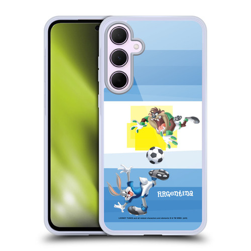 Looney Tunes Flag Graphics Argentina Taz & Bugs Bunny Soft Gel Case for Samsung Galaxy A35 5G