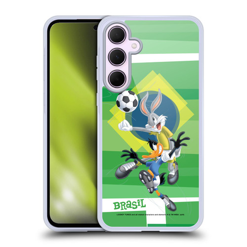 Looney Tunes Flag Graphics Brazil Bugs Bunny & Daffy Soft Gel Case for Samsung Galaxy A35 5G