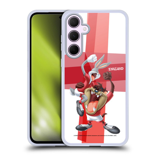 Looney Tunes Flag Graphics England Taz & Bugs Bunny Soft Gel Case for Samsung Galaxy A35 5G
