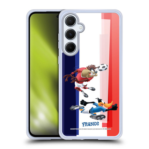 Looney Tunes Flag Graphics France Taz & Daffy Soft Gel Case for Samsung Galaxy A55 5G
