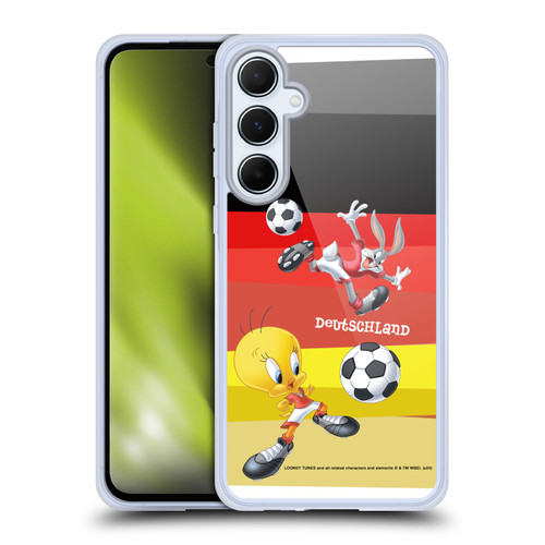 Looney Tunes Flag Graphics Germany Bugs Bunny & Tweety Soft Gel Case for Samsung Galaxy A55 5G