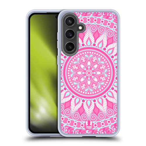 Head Case Designs Mandala Pink Parade Soft Gel Case for Samsung Galaxy S24 FE & MagSafe