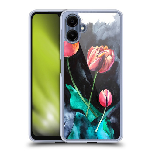 Mai Autumn Floral Blooms Tulips On Dark Soft Gel Case for Samsung Galaxy A06 4G / 5G