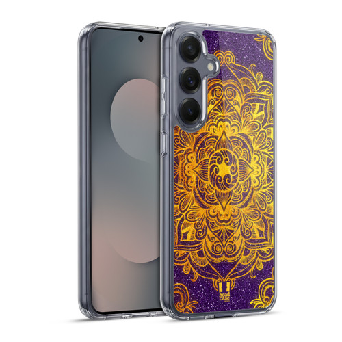 Head Case Designs Mandala Doodles Gold Soft Gel Case for Samsung Galaxy S25+ & MagSafe