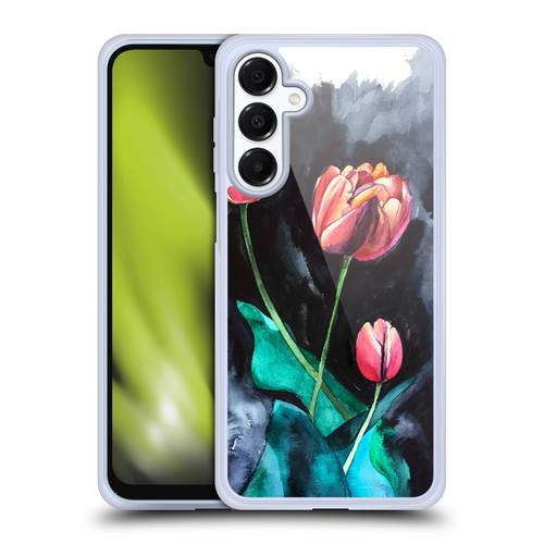 Mai Autumn Floral Blooms Tulips On Dark Soft Gel Case for Samsung Galaxy A16 5G & MagSafe