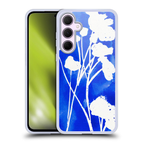 Mai Autumn Floral Blooms Cyanotype Watercolour Soft Gel Case for Samsung Galaxy A35 5G