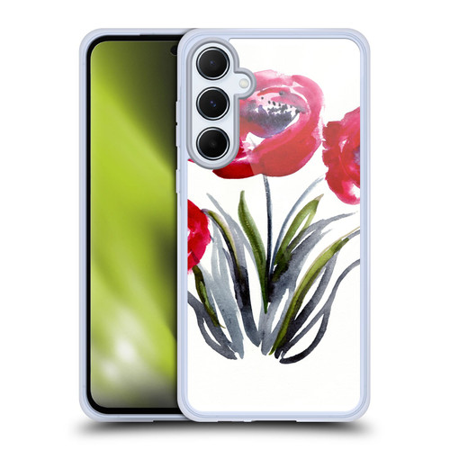 Mai Autumn Floral Blooms Red Flowers Soft Gel Case for Samsung Galaxy A55 5G