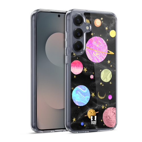Head Case Designs Marble Galaxy Planets Soft Gel Case for Samsung Galaxy S25 & MagSafe