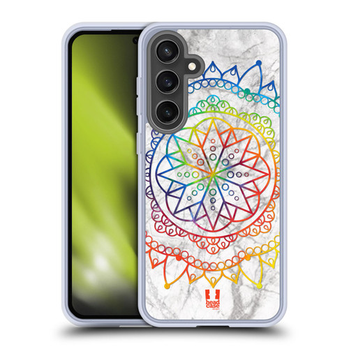 Head Case Designs Marbles And Mandala Colourful Soft Gel Case for Samsung Galaxy S24 FE & MagSafe