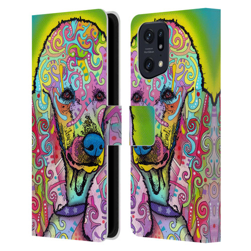 Dean Russo Dogs 3 Poodle Leather Book Wallet Case Cover For OPPO Find X5