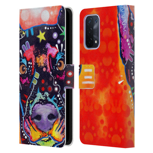 Dean Russo Dogs 3 Doberman Leather Book Wallet Case Cover For OPPO A54 5G