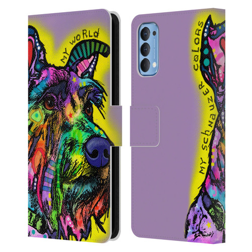 Dean Russo Dogs 3 My Schnauzer Leather Book Wallet Case Cover For OPPO Reno 4 5G