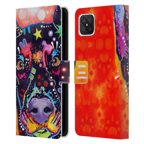 Dean Russo Dogs 3 Doberman Leather Book Wallet Case Cover For OPPO Reno4 Z 5G