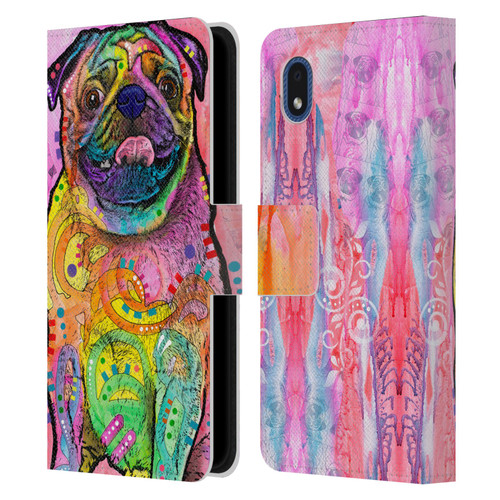 Dean Russo Dogs 3 Pug Leather Book Wallet Case Cover For Samsung Galaxy A01 Core (2020)